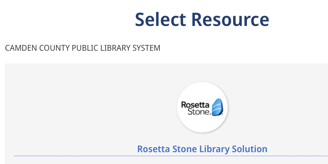 Select "Rosetta Stone Library Solution"